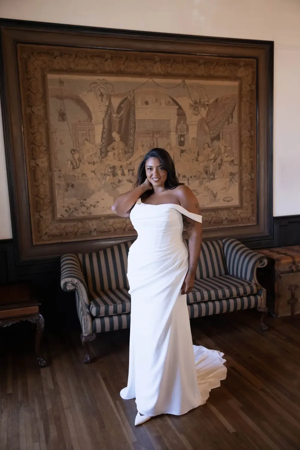 Photo of the model wearing a Fit & Flare gown